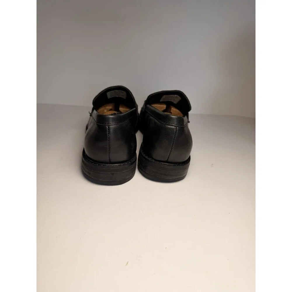 La Milano Men's Dickens Leather Suede Bit Loafers Black Gold Hardware Size 10